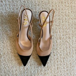 NWOT ZARA sling back kitten heels.